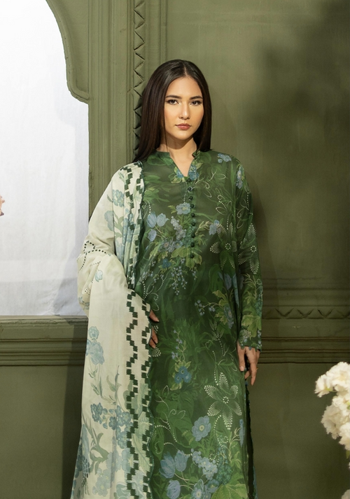 3 Pcs Unstitched Printed Lawn