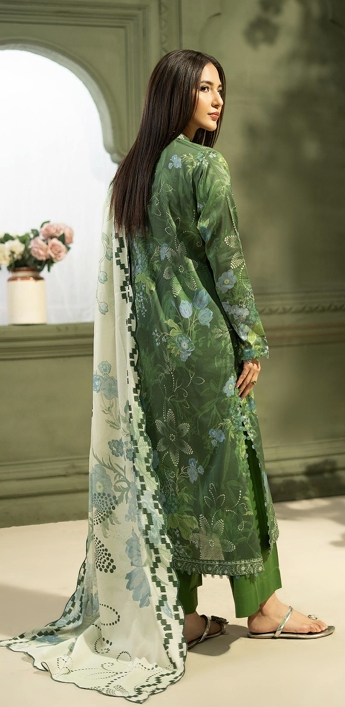 3 Pcs Unstitched Printed Lawn