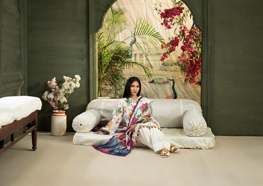 3 Pcs Unstitched Printed Lawn