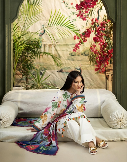 3 Pcs Unstitched Printed Lawn