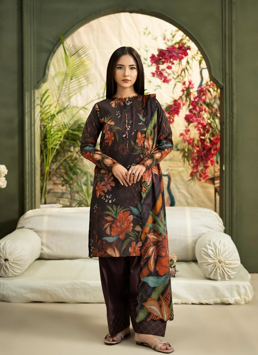 3 Pcs Unstitched Printed Lawn