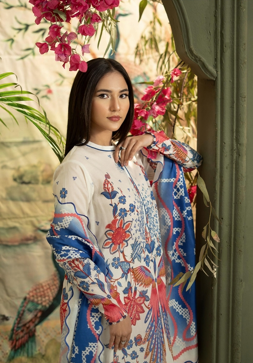 3 Pcs Unstitched Printed Lawn