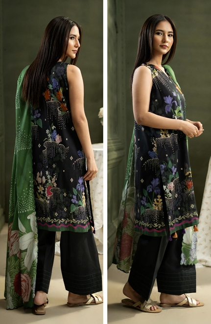 3 Pcs Unstitched Printed Lawn