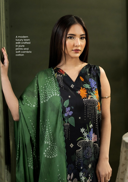 3 Pcs Unstitched Printed Lawn
