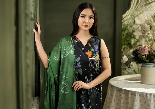 3 Pcs Unstitched Printed Lawn