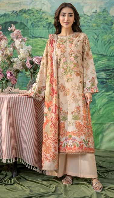 3Pcs Embroidered Lawn Embroidered lawn suit