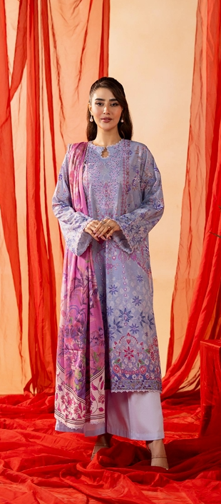 3Pcs Embroidered Lawn Embroidered lawn suit