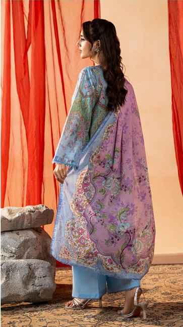 3Pcs Embroidered Lawn Embroidered lawn suit UNIQUE FABRICS